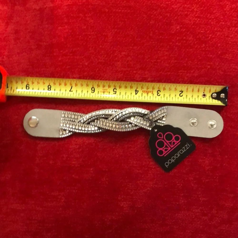 Paparazzi Silver Braided Bracelet - Picture 7 of 9